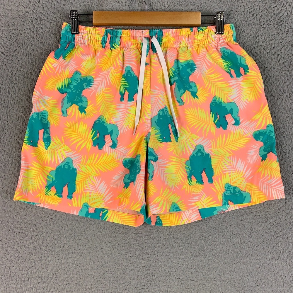 Chubbies Swim Trunks Mens Medium Rumble In The Jungle Mesh Lined‎ Gorilla Shorts